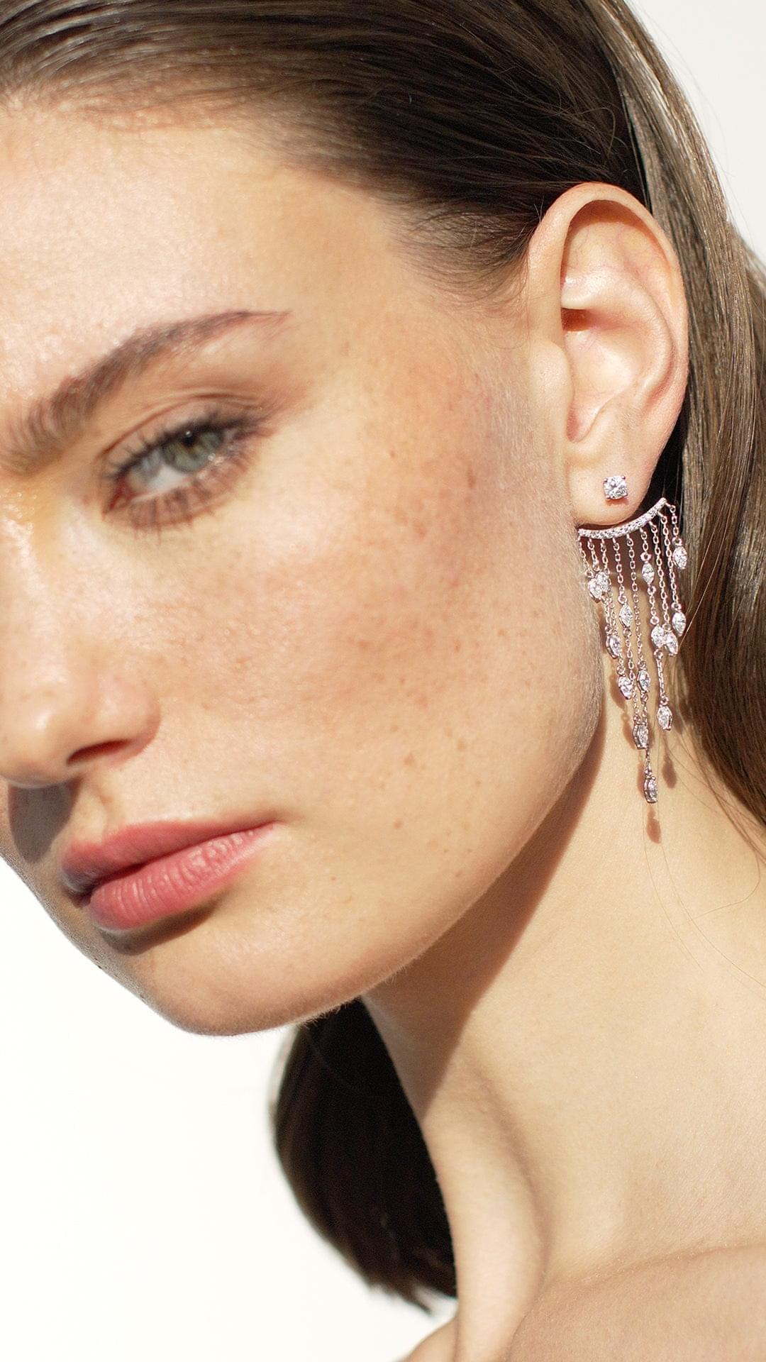 A-Lister Ear Jacket Earring 9K White Gold