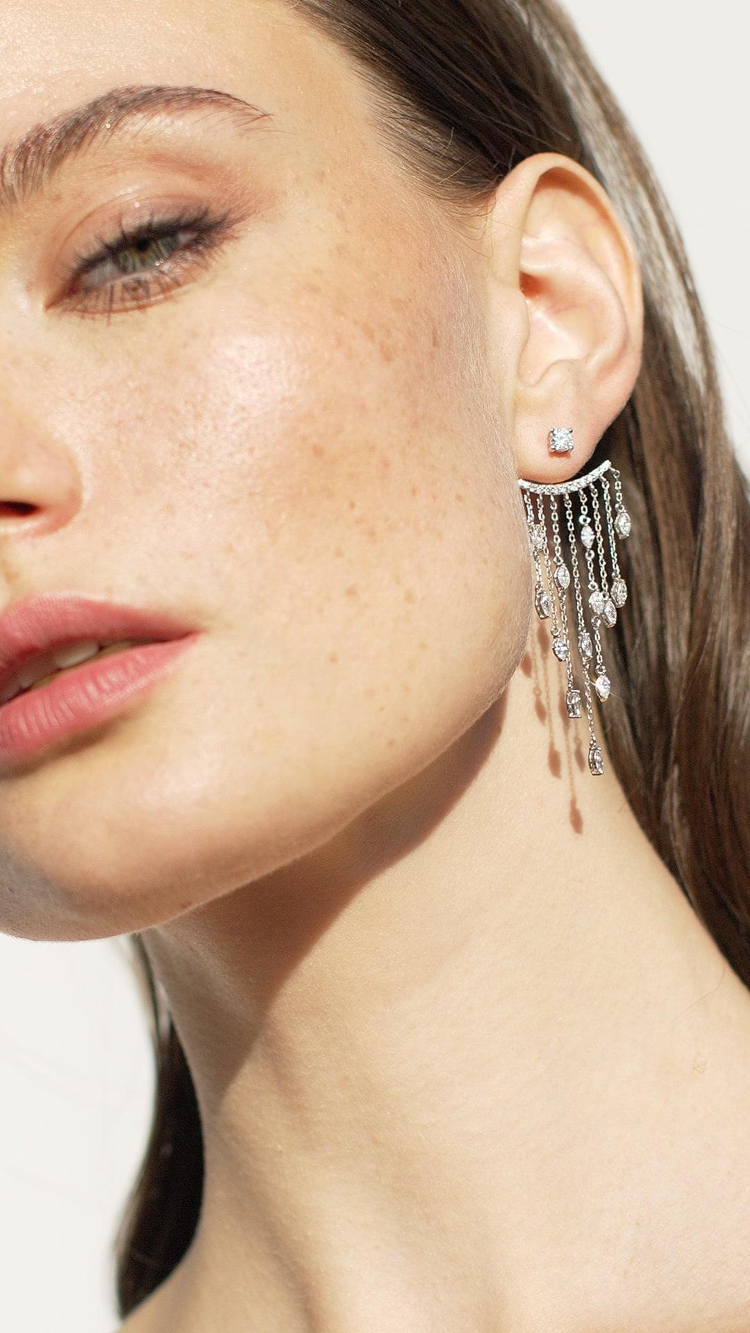 A-Lister Ear Jacket Earring 9K White Gold