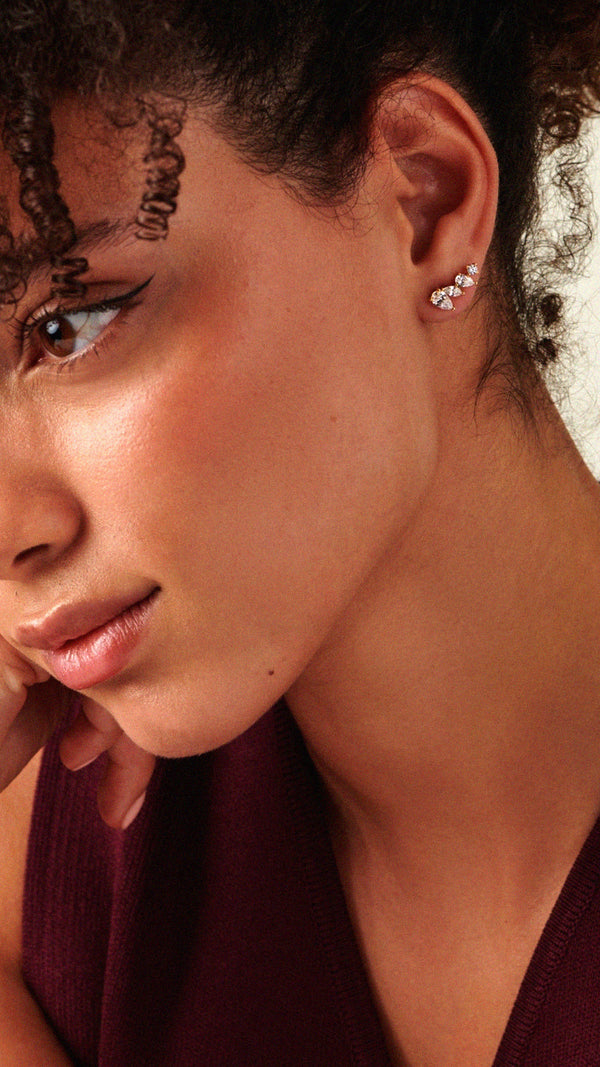 Abigail Stud Earrings Gold Vermeil