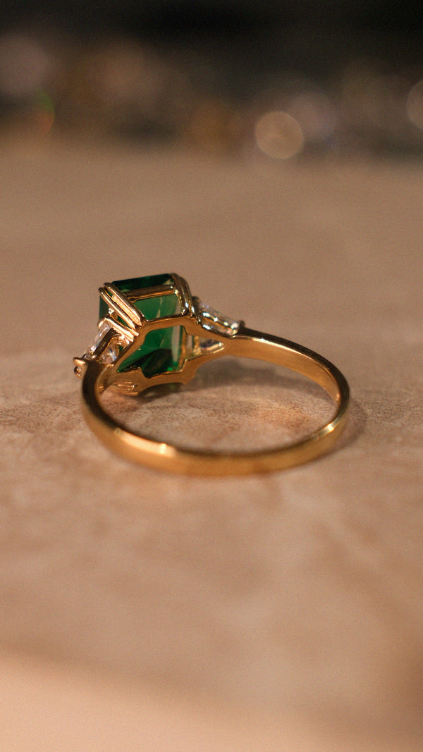 Alma Ring Emerald Gold Vermeil