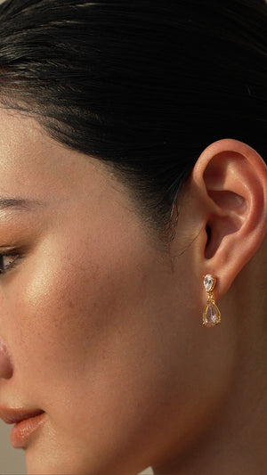 Arabella Morganite Earrings 18K Gold Vermeil
