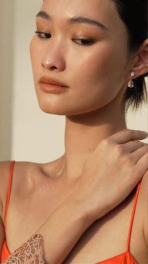 Arabella Morganite Earrings 18K Gold Vermeil