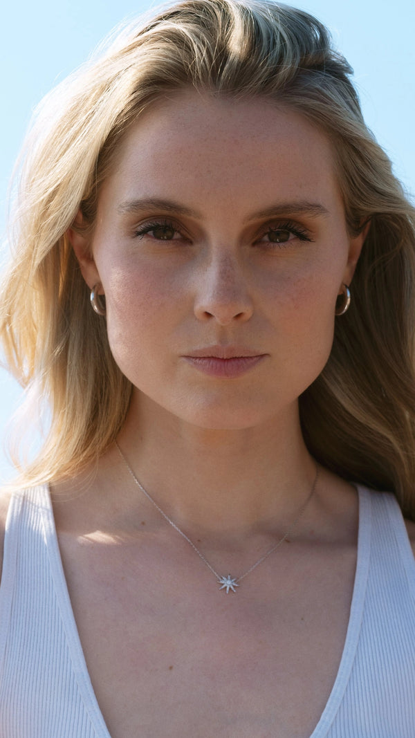 Silver necklace london paired with sterling silver hoop earrings