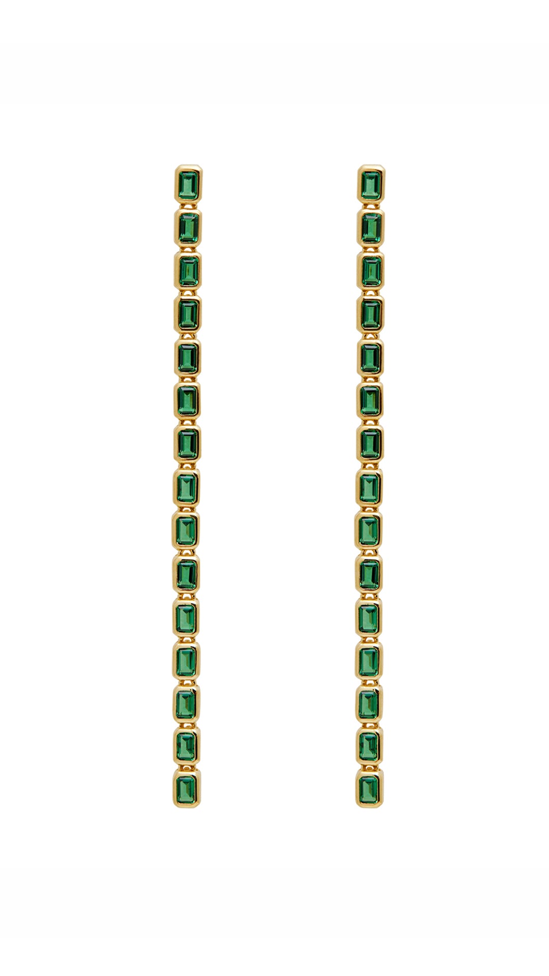 Baby Cassidy Earrings Emerald 18K Gold Vermeil