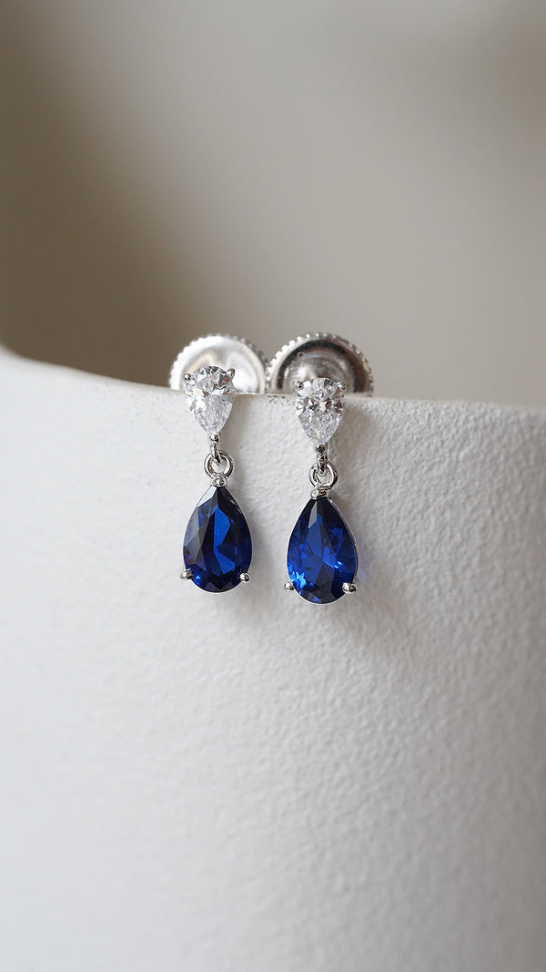 Arabella Sapphire Earrings 9K White Gold