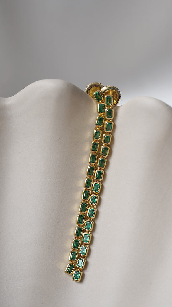 Cassidy Baby Earrings Emerald Green Gold Vermeil