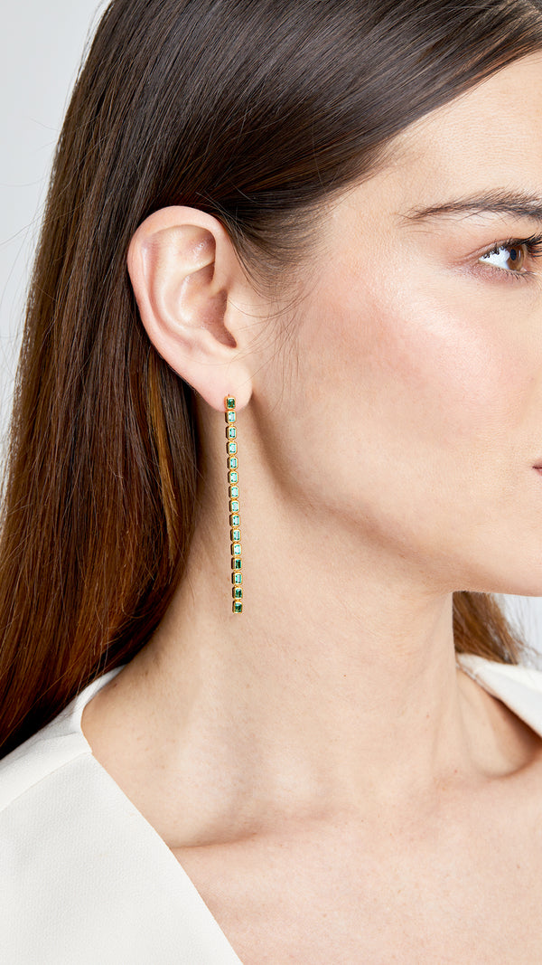 Cassidy Baby Earrings Emerald Green Gold Vermeil