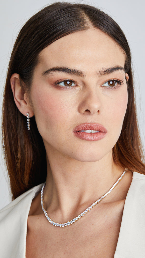 Gold vermeil on sterling silver gradient tennis necklace for women