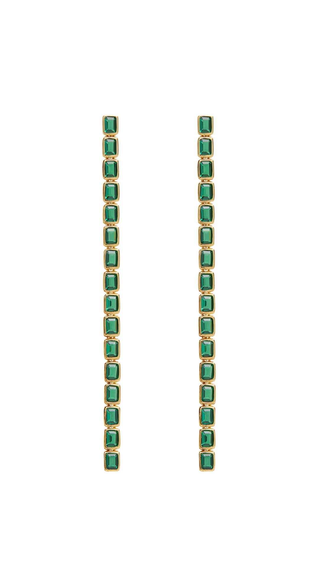 Cassidy Emerald Green Earrings Gold Vermeil