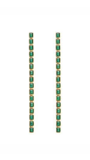 Cassidy Emerald Green Earrings Gold Vermeil