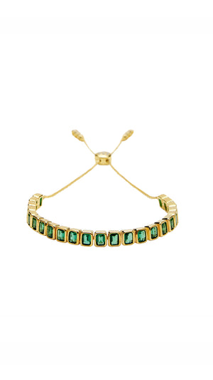 Cassidy Emerald Green Bracelet Gold Vermeil