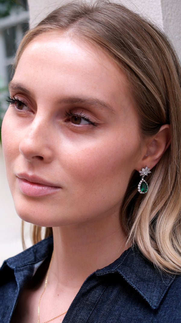 Camari Emerald Earrings Sterling Silver