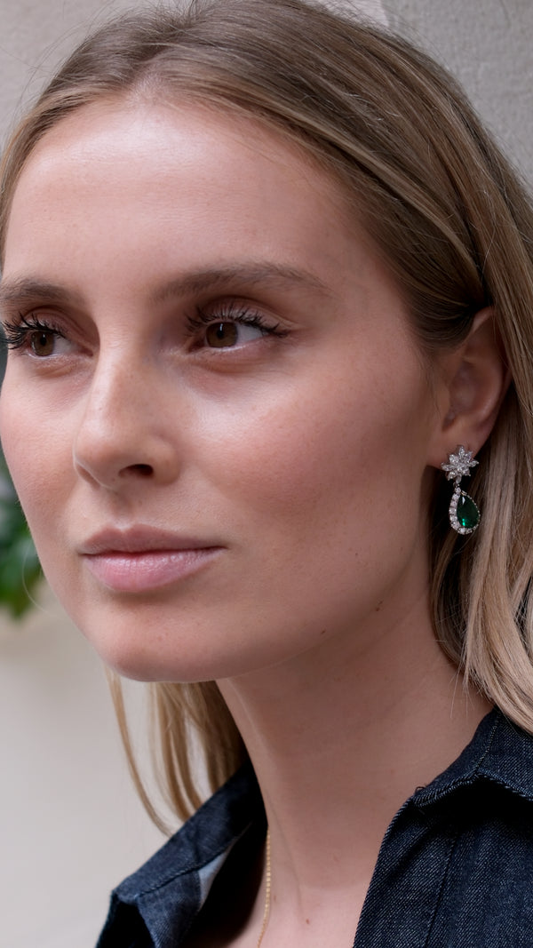 Camari Emerald Earrings Sterling Silver