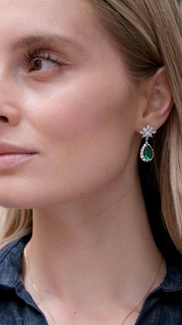 Camari Emerald Earrings Sterling Silver