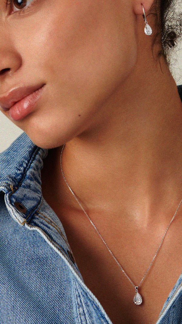 Cecile Pendant 9K White Gold