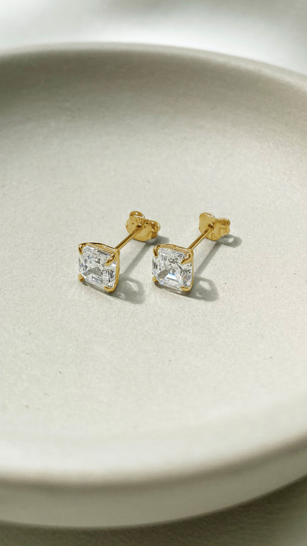 Charlie Stud Earrings 9K Yellow Gold