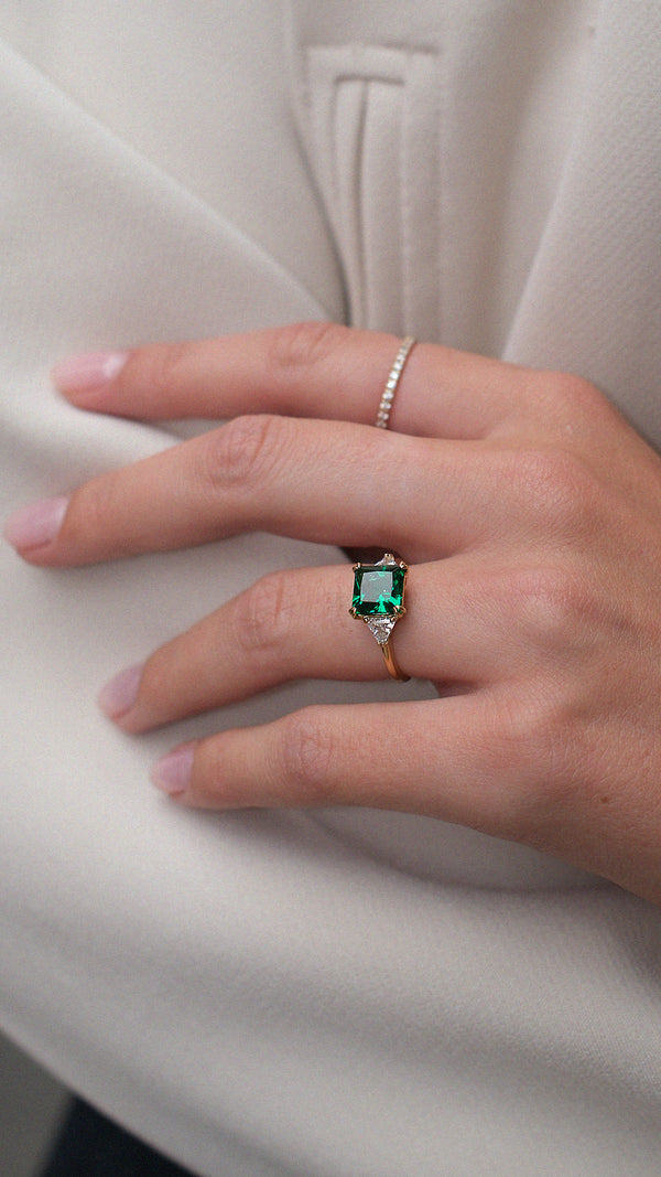 Chester Ring Emerald Gold Vermeil