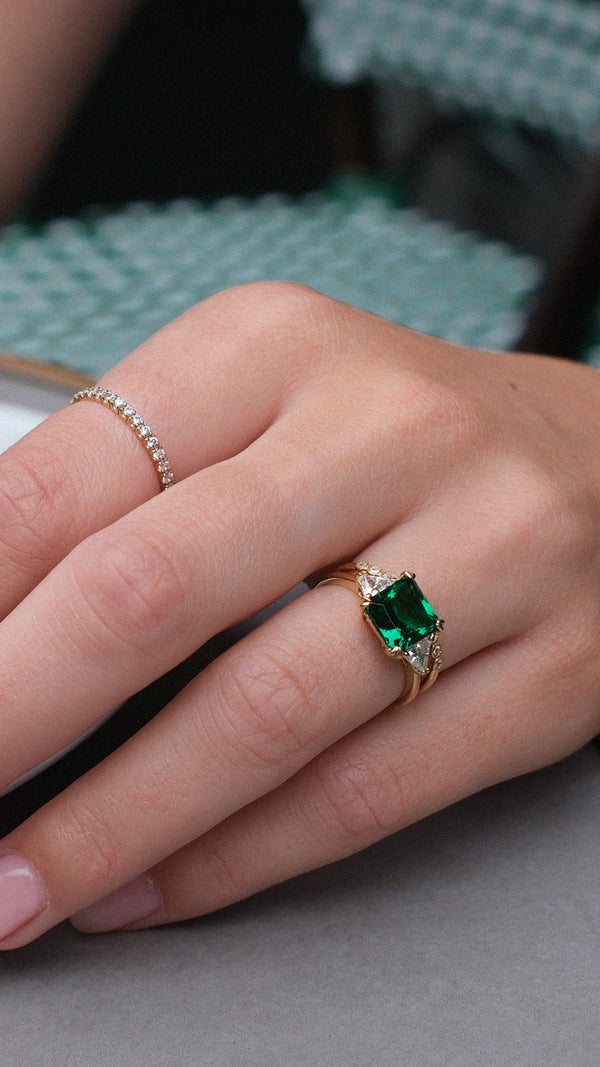 Chester Ring Emerald Gold Vermeil