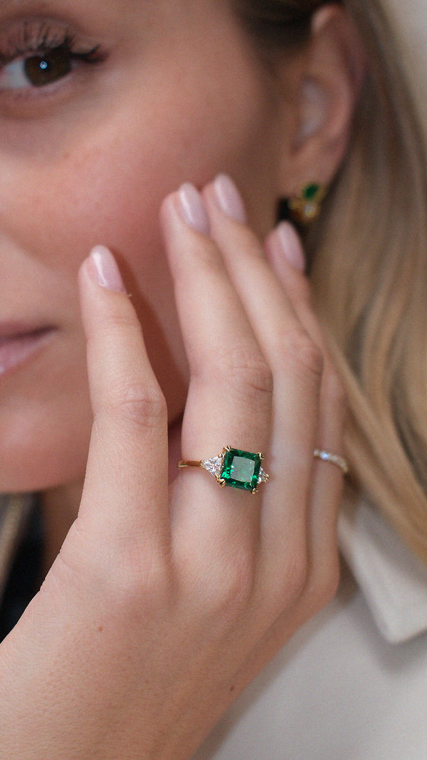 Chester Ring Emerald Gold Vermeil