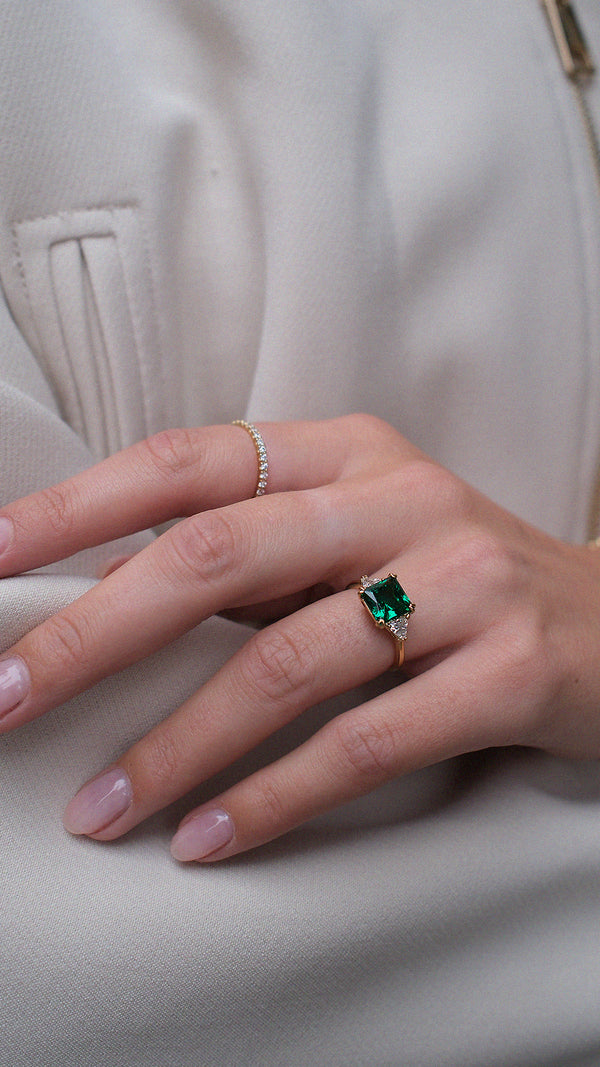 Chester Ring Emerald Gold Vermeil
