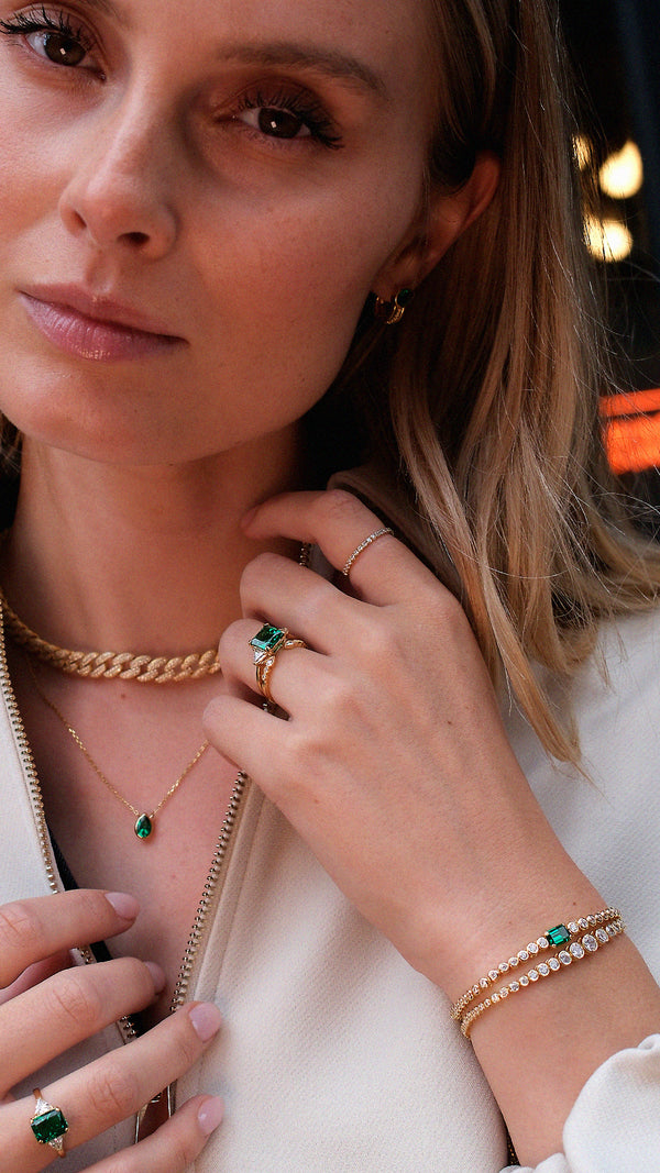 Chester Ring Emerald Gold Vermeil