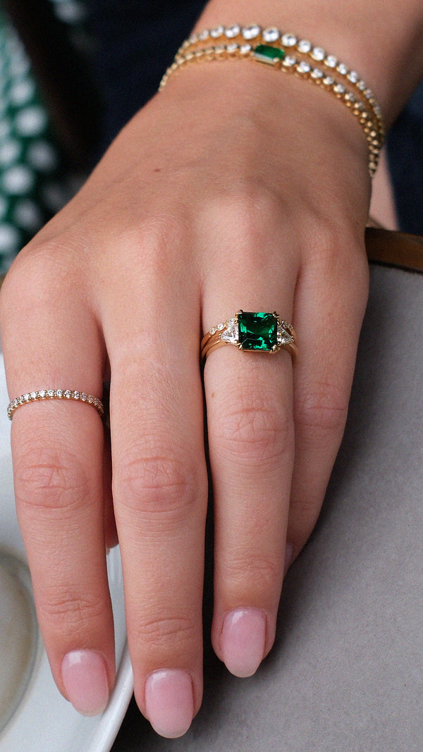Chester Ring Emerald Gold Vermeil