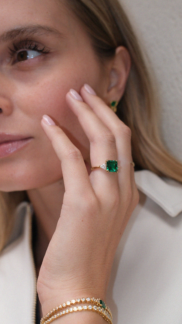 Chester Ring Emerald Gold Vermeil