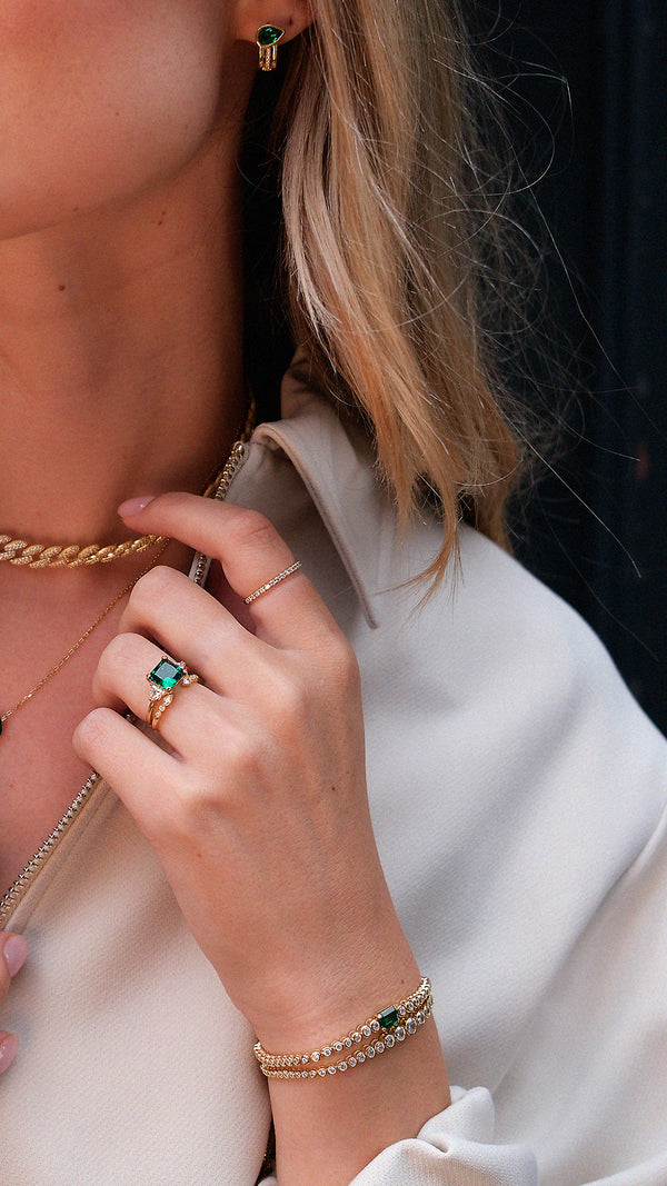 Chester Ring Emerald Gold Vermeil