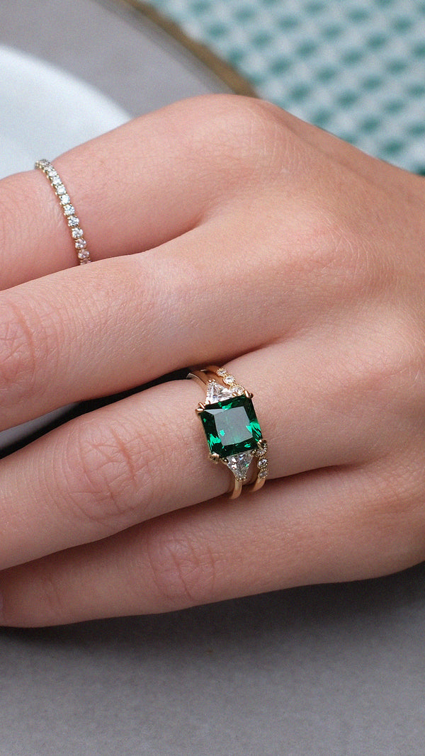 Chester Ring Emerald Gold Vermeil