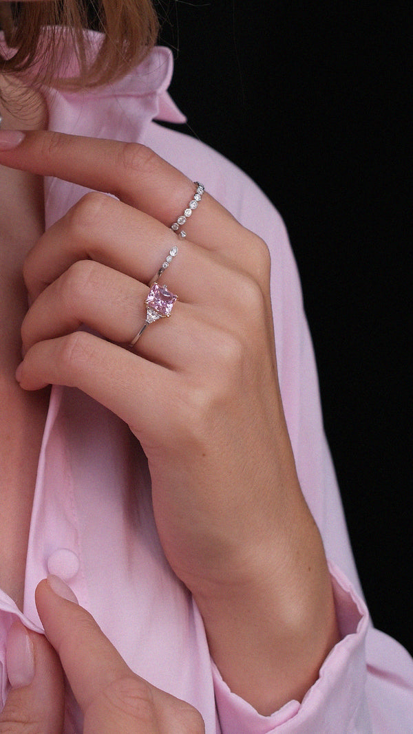 Chester Ring Fancy Pink Sterling Silver