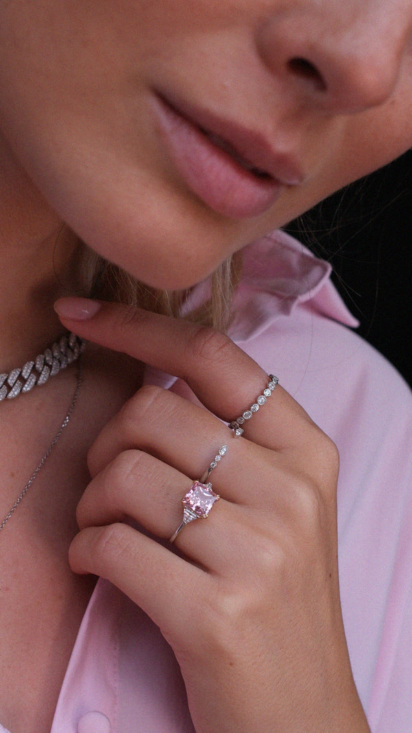 Chester Ring Fancy Pink Sterling Silver