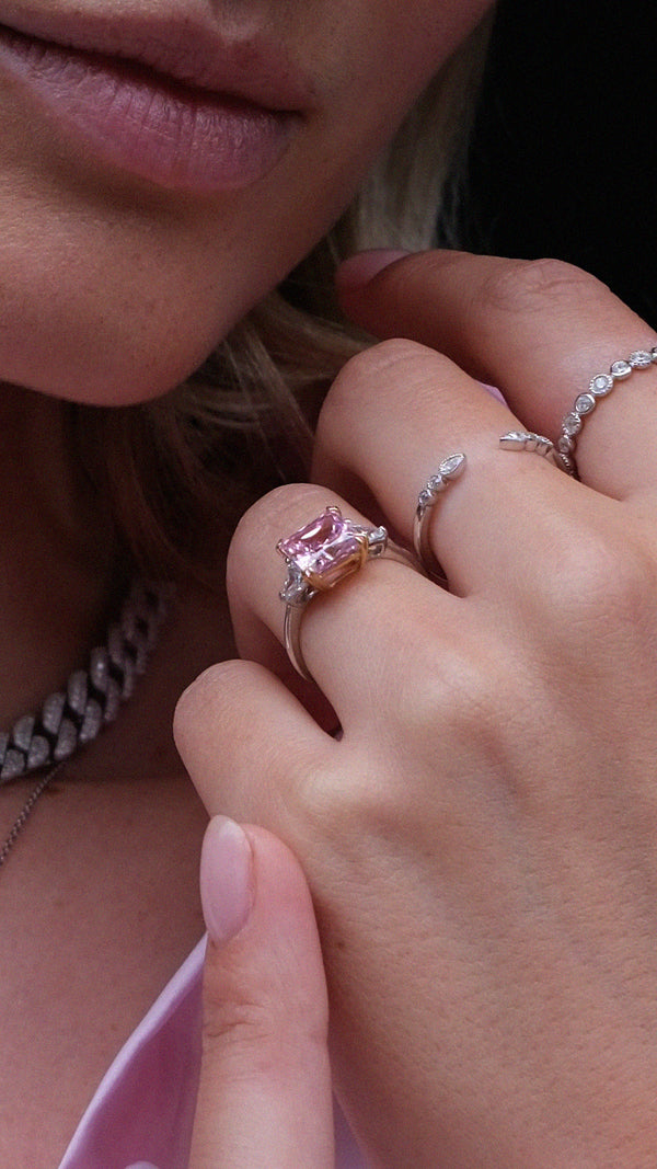 Chester Ring Fancy Pink Sterling Silver