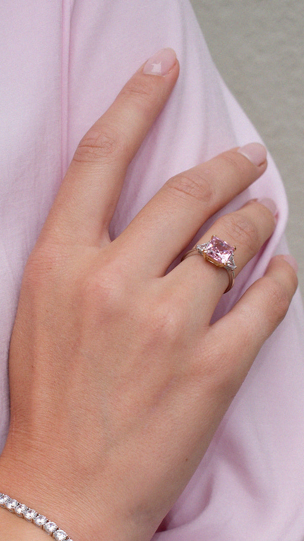 Chester Ring Fancy Pink Sterling Silver