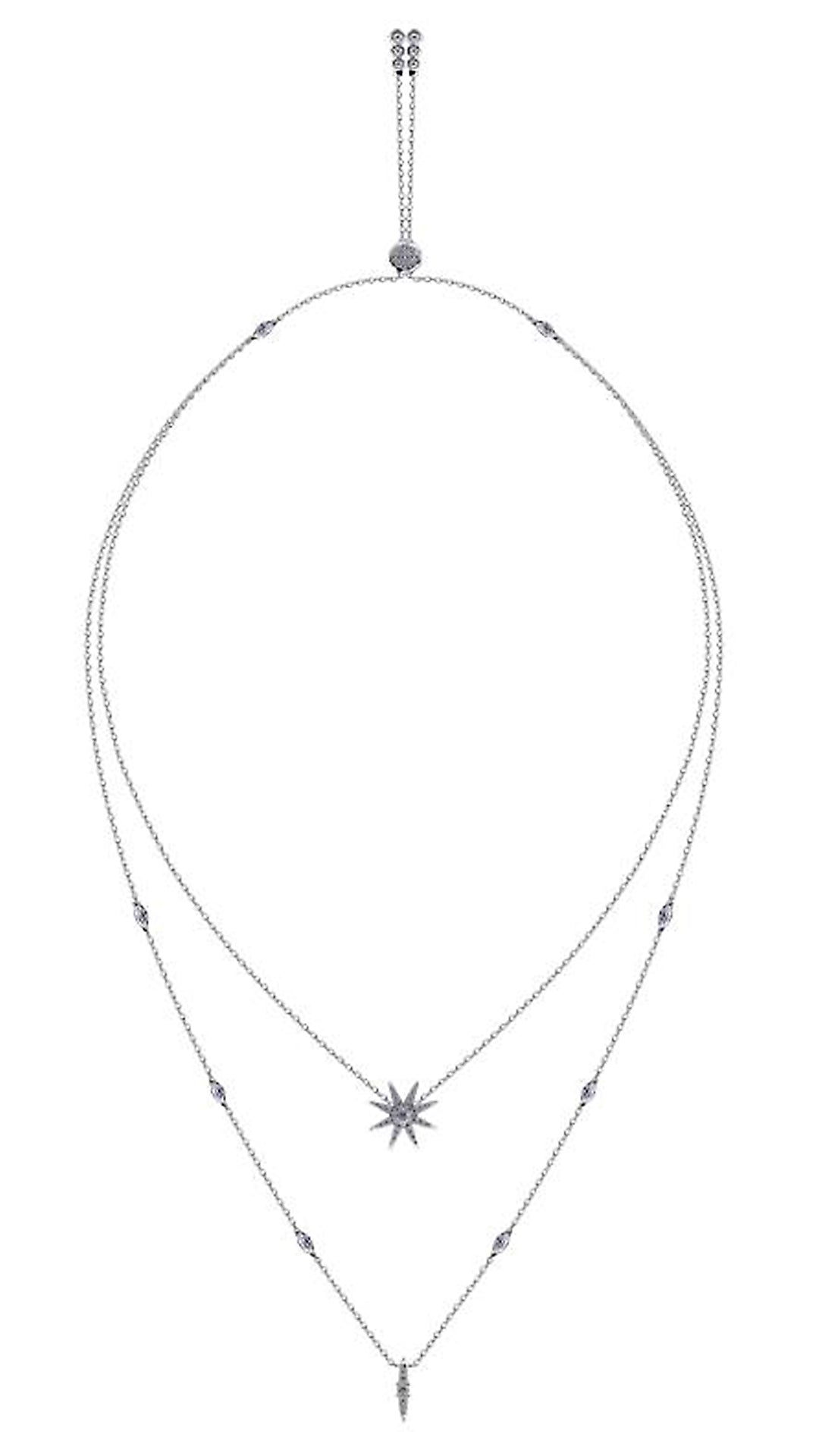 Cosmo Necklace White Gold Plated