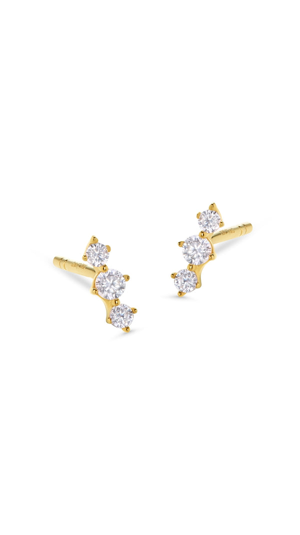 Gold stud earrings for women