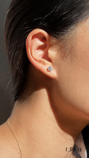 Fiona Stud Earrings 9K White Gold