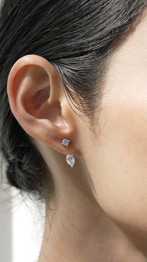 Front Row Ear Jacket White Gold Plated