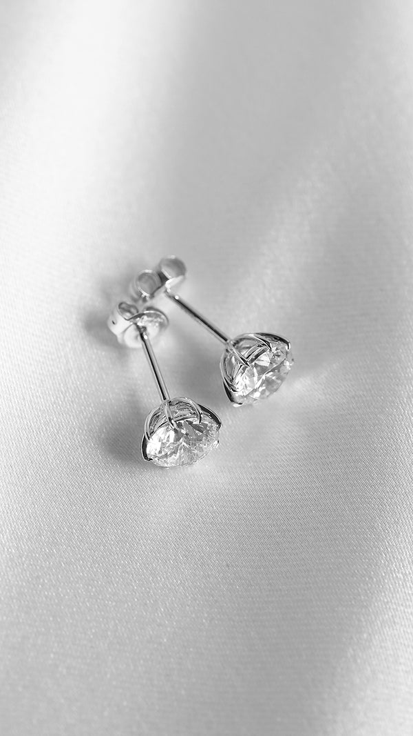 Gabriella Stud Earrings 9K White Gold