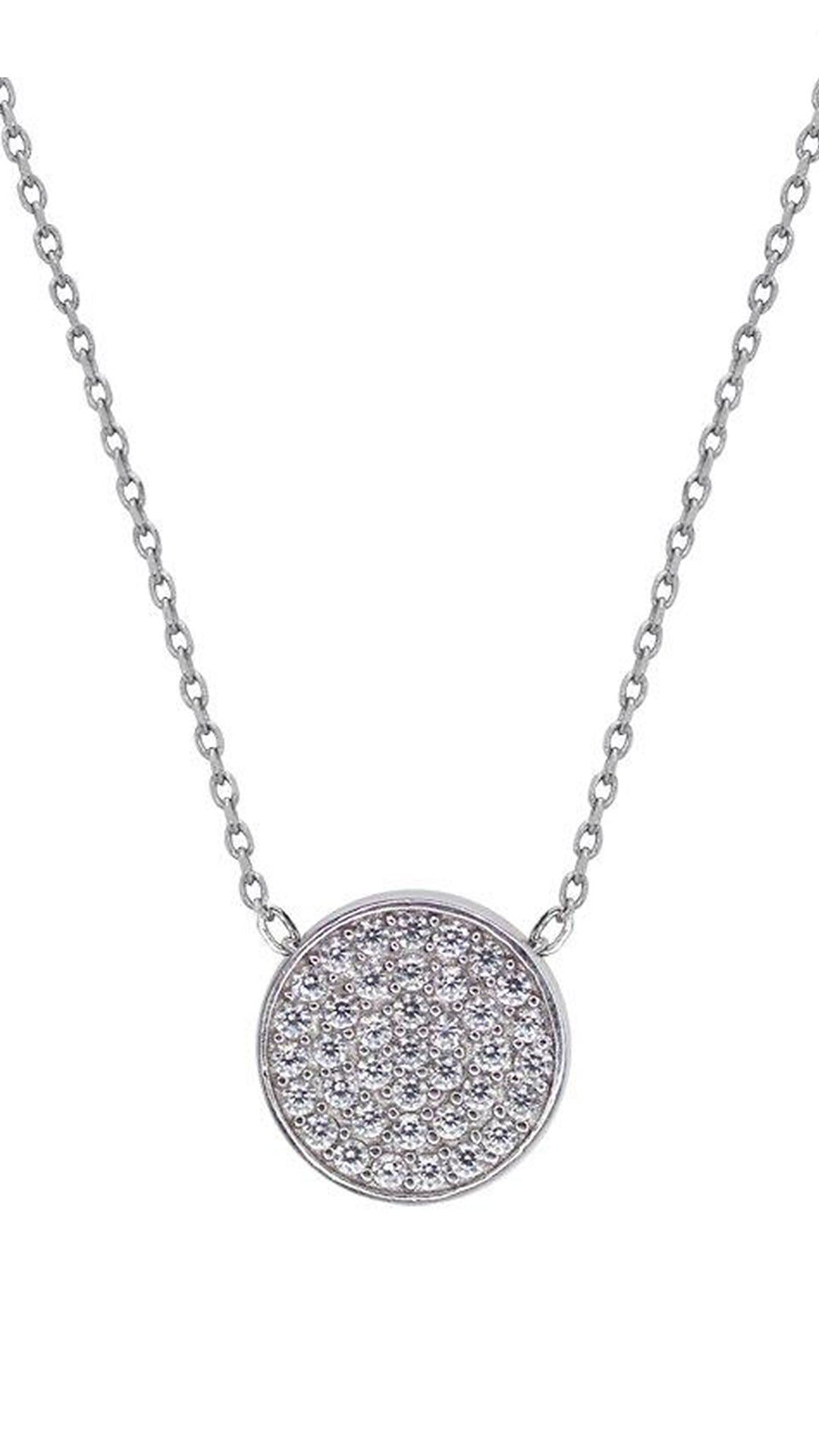 Gala Pendant Necklace White Gold Plated