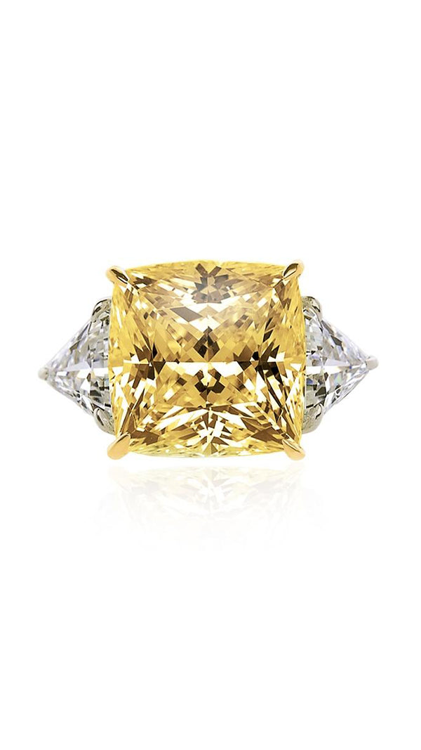 Gemma Yellow Ring 9K White Gold
