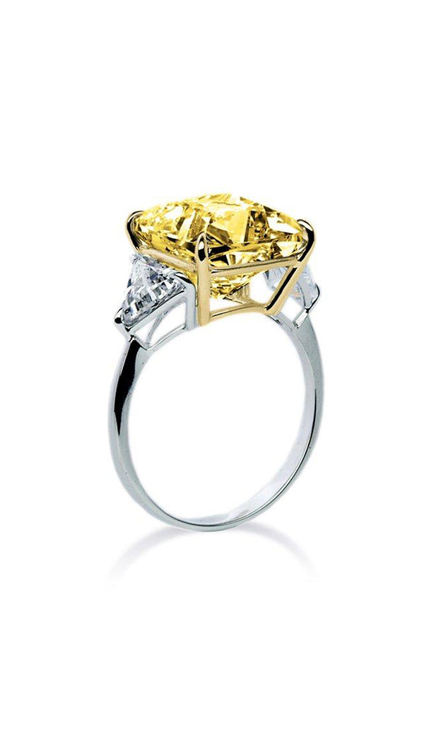 Gemma Yellow Ring 9K White Gold