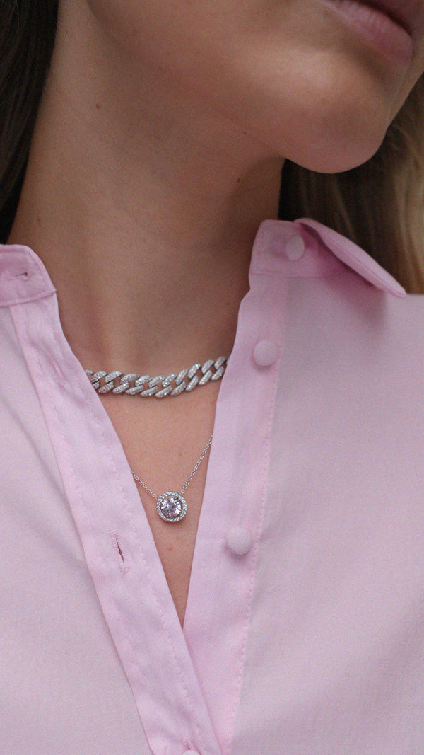 Gwen Pink Necklace Sterling Silver