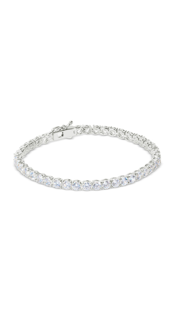 Our largest stone size classic sterling silver tennis bracelet for women.