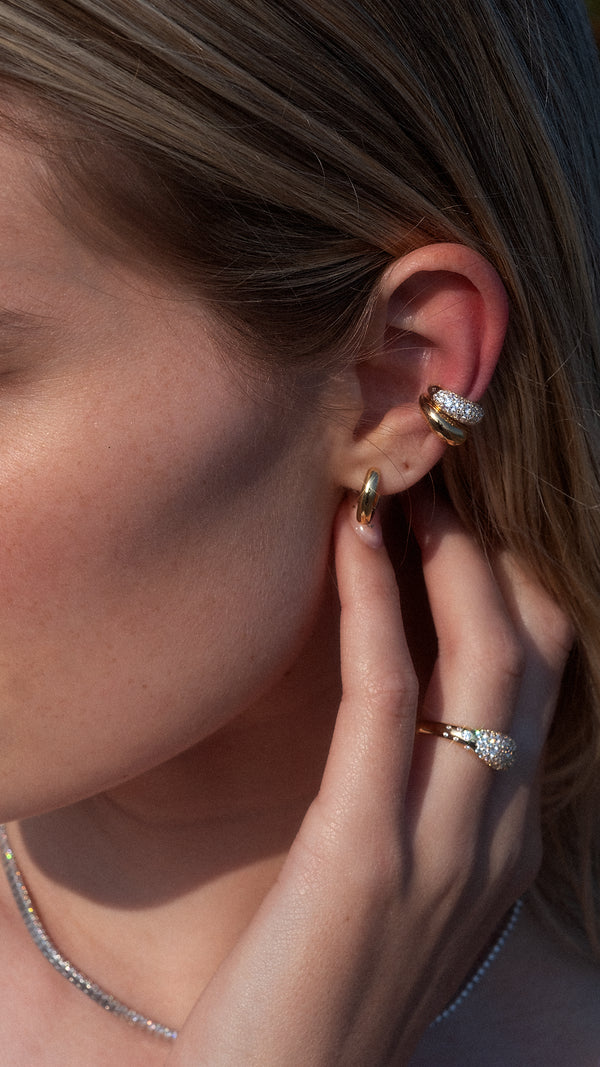 Hera Cuff Earring Pavé Gold Vermeil