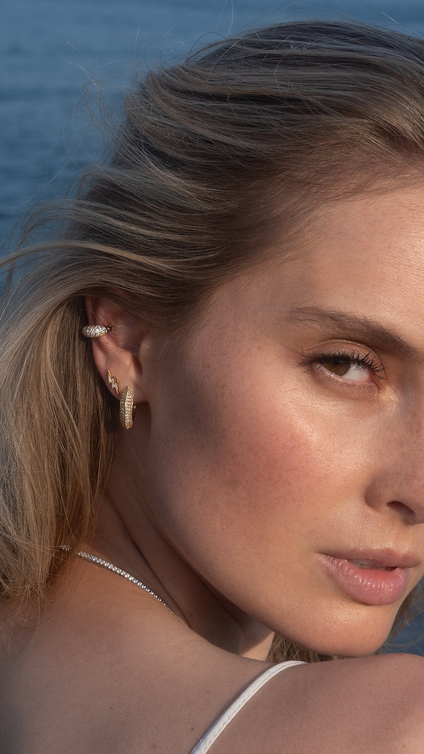 Hera Cuff Earring Pavé Gold Vermeil