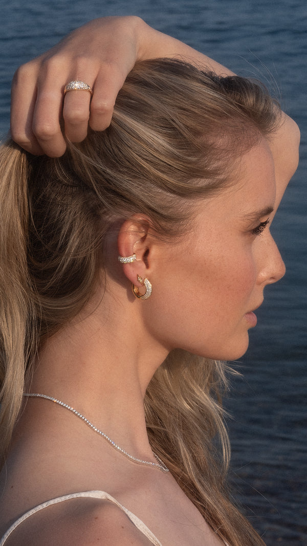 Hera Cuff Earring Pavé Gold Vermeil