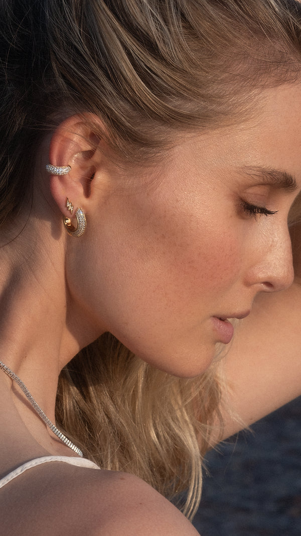 Hera Cuff Earring Pavé Gold Vermeil