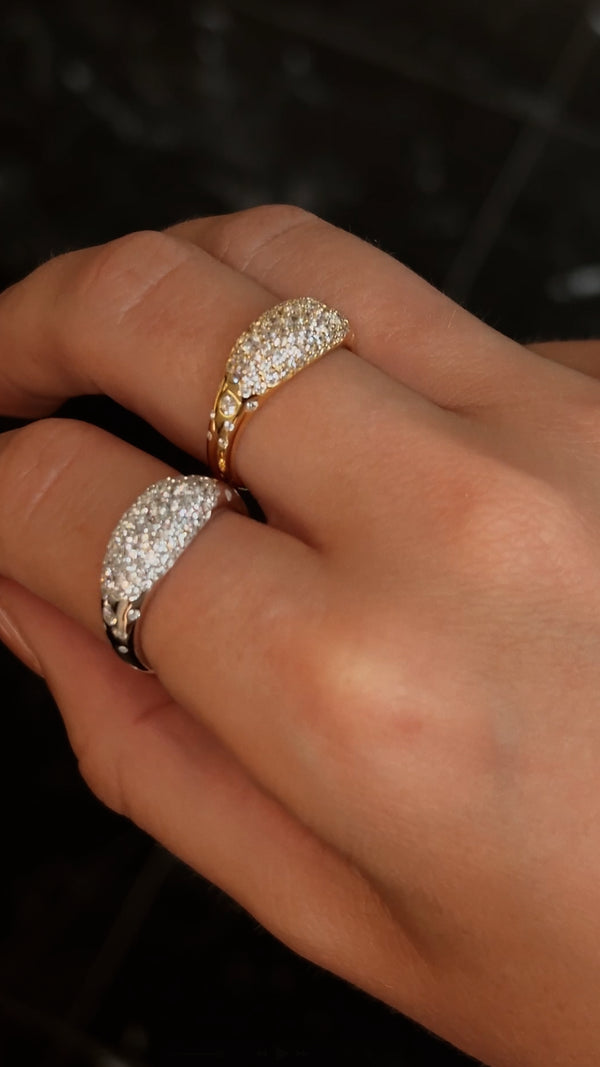 Hera Pavé Ring Gold Vermeil