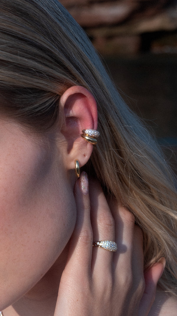 Hera Cuff Earring Pavé Gold Vermeil