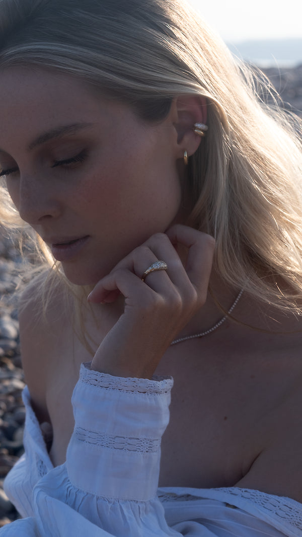 Hera Cuff Earring Pavé Gold Vermeil